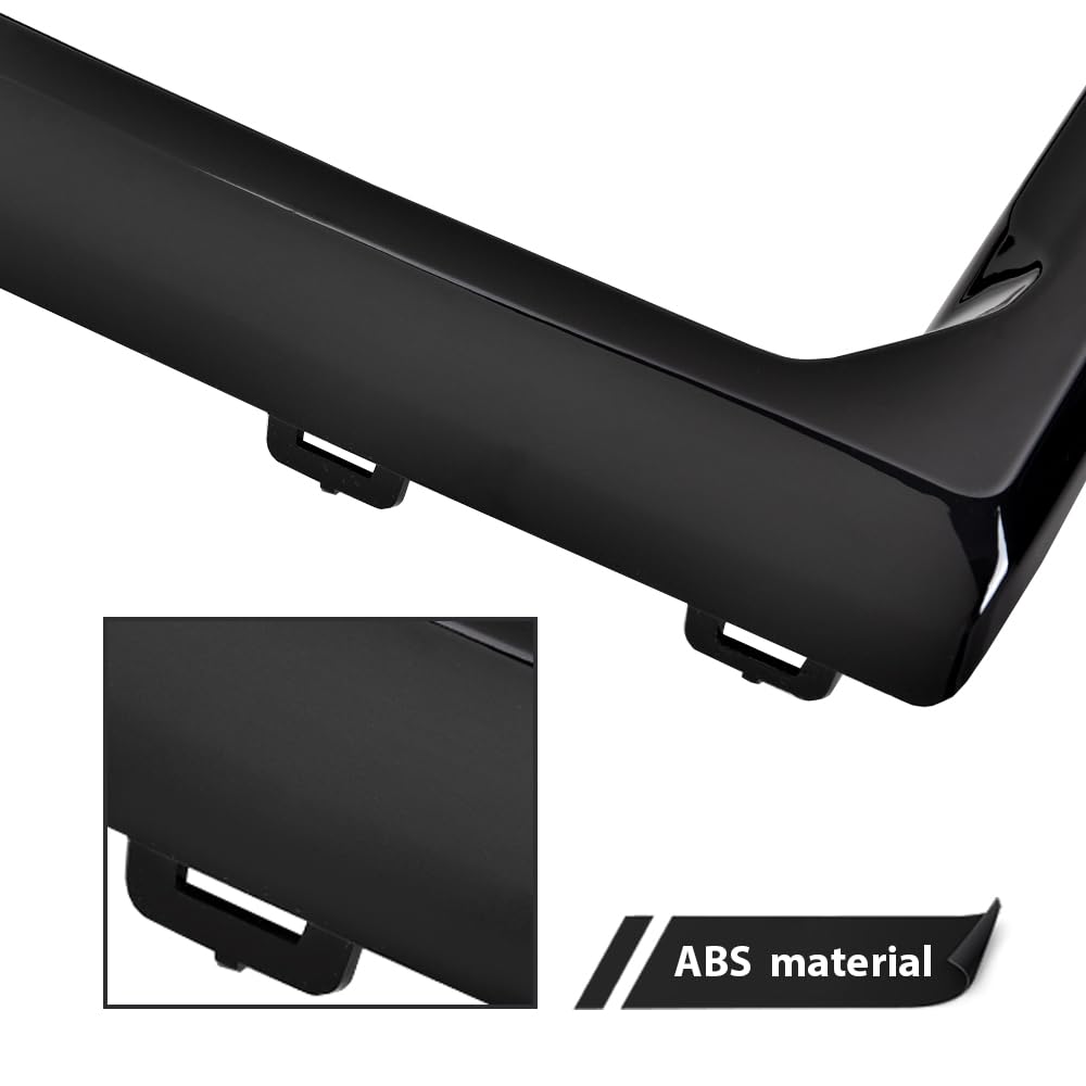 G-PLUS Front Fog Light Outer Bezel Cover Set Compatible with GMC Sierra 2019 2020 2021 Denali SLT AT4 (NOT fit SLE, Base or Elevation Models) 84176753, 84176752 Glossy Black Left&Right