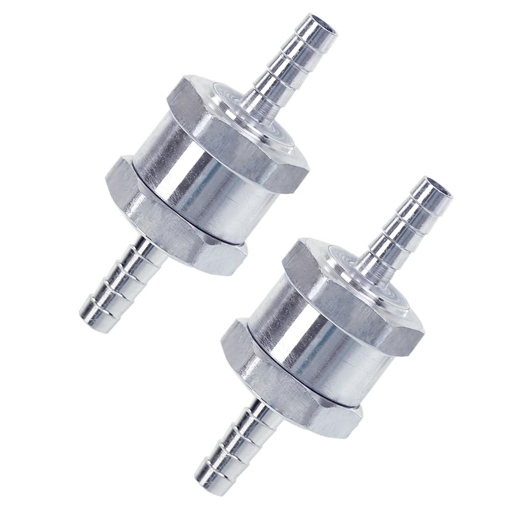 G-PLUS 2pcs 6MM Non-Return One Way 1/4 Inch Air Fuel Oil Check Valve Diesel Gas Fits for Carburettor and Low Pressure Fuel Systems