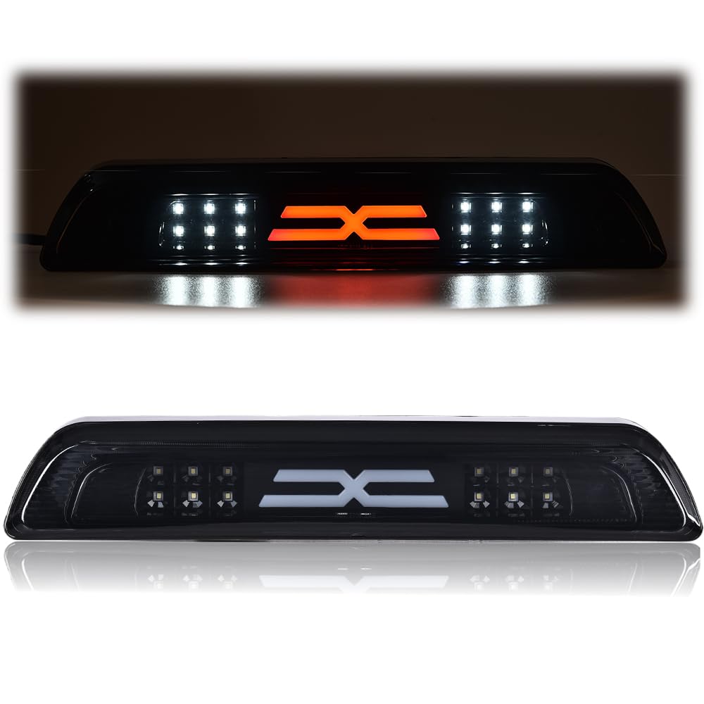 G-PLUS LED Third Brake Light Compatible with Toyota Tundra 2007-2018, 3rd High Mount Cargo Light, Type X, Smoky Lens Black Housing, 81570-0C050