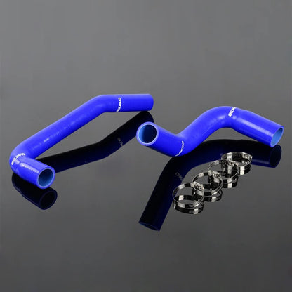 G-PLUS Silicone Radiator Coolant Hose Kit w/Clamps Compatible with Jeep Wrangler YJ/TJ 2.4L 4.2L 1987-2006 3-Ply Nylon Silicone 4.5mm Thickness Blue 2 PCS