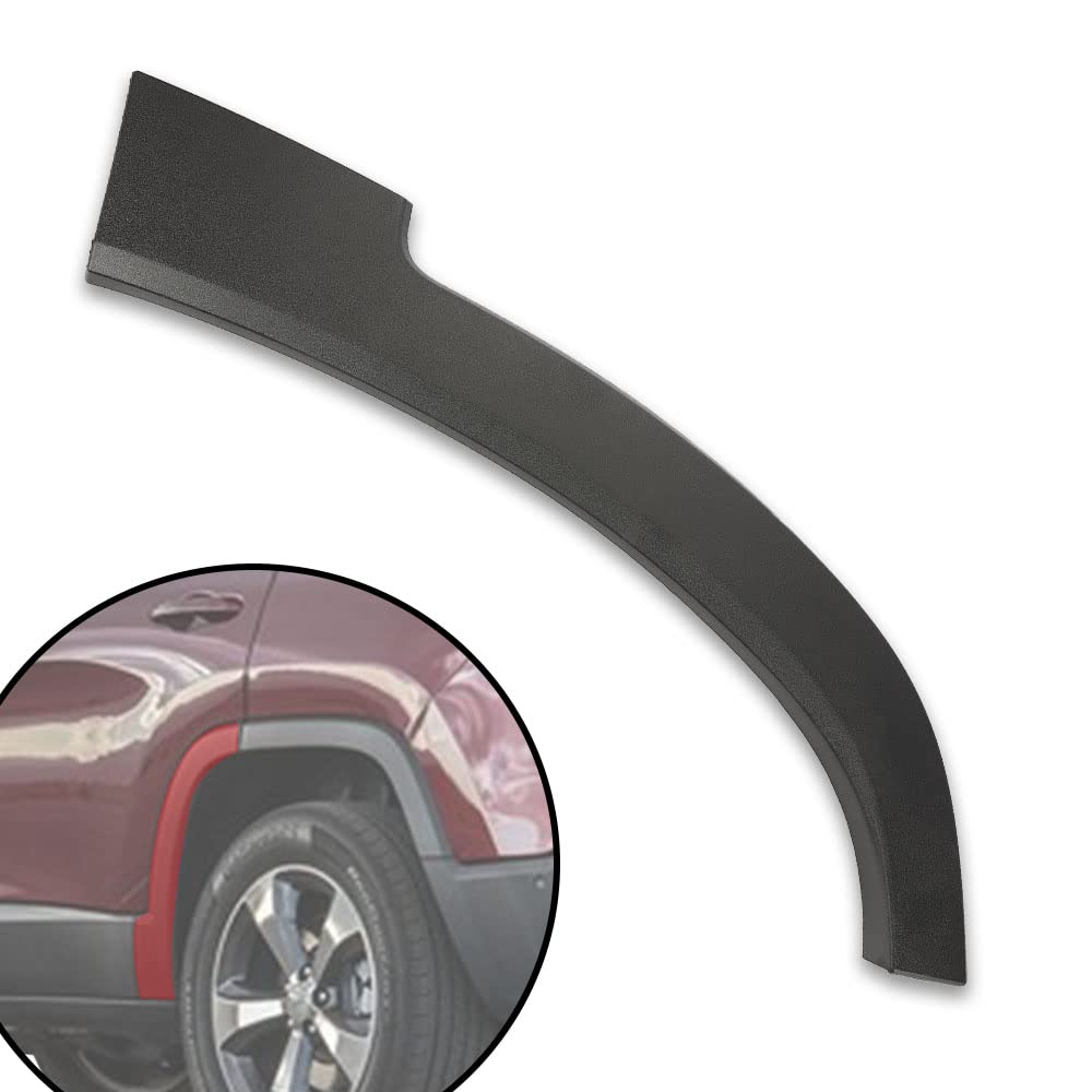 G-PLUS Rear Left Fender Flare Compatible With 14-19 Jeep Cherokee, Wheel Opening Molding Flares Black Wheel Cover Protector