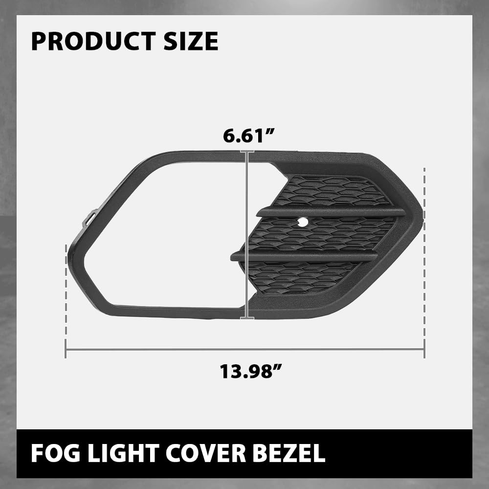 G-PLUS Fog Light Cover Bezel Grille Bumper Insert Set Compatible with Ford Escape Kuga 2017-2019 GJ5Z17K946AB, GJ5Z17K946AA, FO1038164, FO1039164 Black