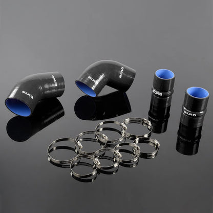 G-PLUS Silicone Intercooler Boost Hose Kit Clamps Compatible With chevrolet GMC 6.6L Duramax LLY 2004-2005 Black
