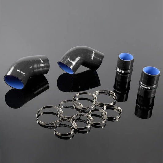 G-PLUS Silicone Intercooler Boost Hose Kit Clamps Compatible With chevrolet GMC 6.6L Duramax LLY 2004-2005 Black