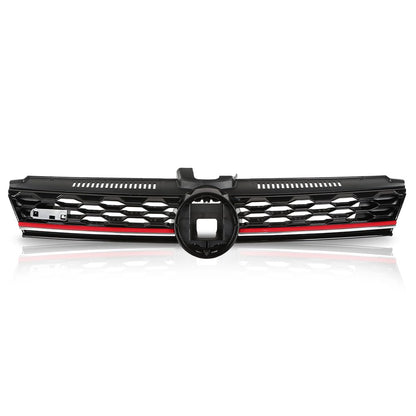 G-PLUS Front Bumper Hood Grille W/Red Trim, Compatible with Volkswagen Golf 7.5 2017-2019, 5GM853651AGCEE, 5GM853651AJCEE