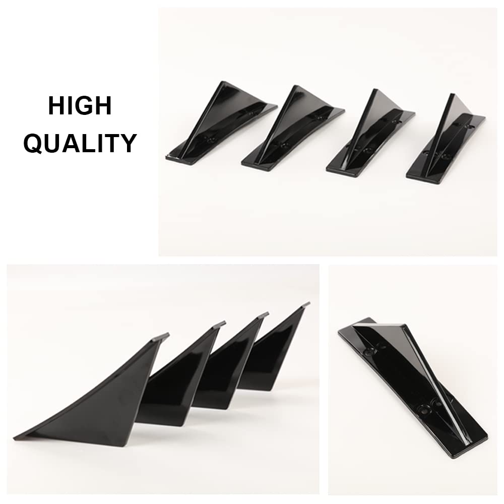 G-PLUS Rear Bumper Lip Splitter Diffuser 4pcs Compatible with Chevy Camaro All Models Shark Fin Spoiler Trim Covers Decoration Set Lip Wing Splitter Decoration Protector Set Glossy