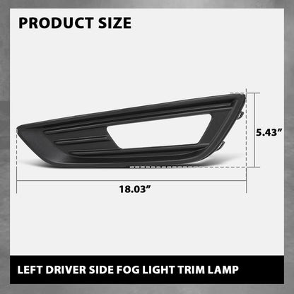 G-PLUS Left Fog Light Trim Cover, Compatible with Ford Focus 2015-2018, Driver Side, F1EZ15266K, FO1038151