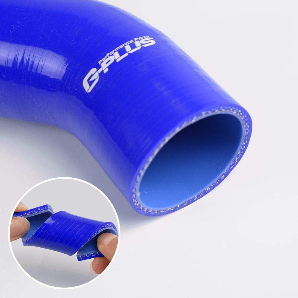 G-PLUS 3.5" Straight Silicone Hose, 3-Ply Intercooler Coupler Tube Pipe, Universal for Connecting Turbo Piping or Intake Piping (Inner diameter: 3.5inch/89mm) Blue