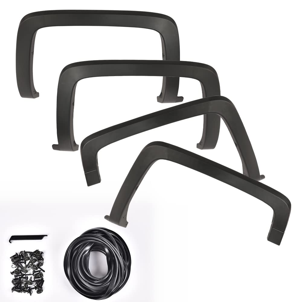 G-PLUS Fender Flares Compatible with Chevy Silverado 1500 2014-2018/Fit Chevy Silverado 2500 3500HD 2015-2019 (6.5' and 8' Long bed, Factory Style Textured) Not Fit GMC Sierra/Dually model