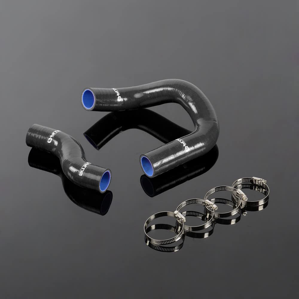 G-PLUS Silicone Coolant Radiator Hose Kit Clamps Compatible With 1968-1973 NISSAN Datsun 510 KA24-DE,Black