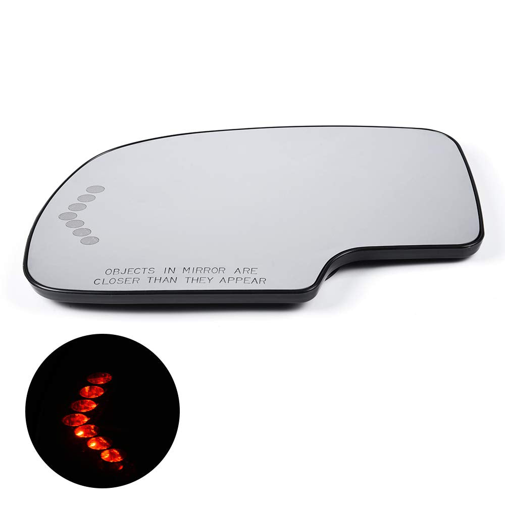 G-PLUS Driver Side Left Side Mirror Glass With Turn Signal Without Auto Dimming Replacement For Chevy Avalanche Silverado Suburban/GMC Tahoe Sierra Yukon Cadillac 2003-2006