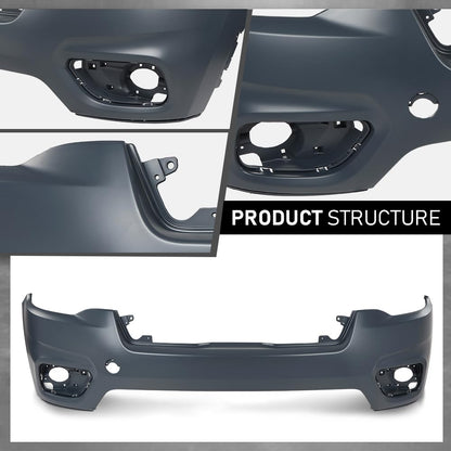 G-PLUS Front Upper Bumper Cover Fascia Compatible with Jeep Cherokee 2019-2023,Fit For Models Without Park Assist Only,Not Fit Trailhawk Models CH1014133