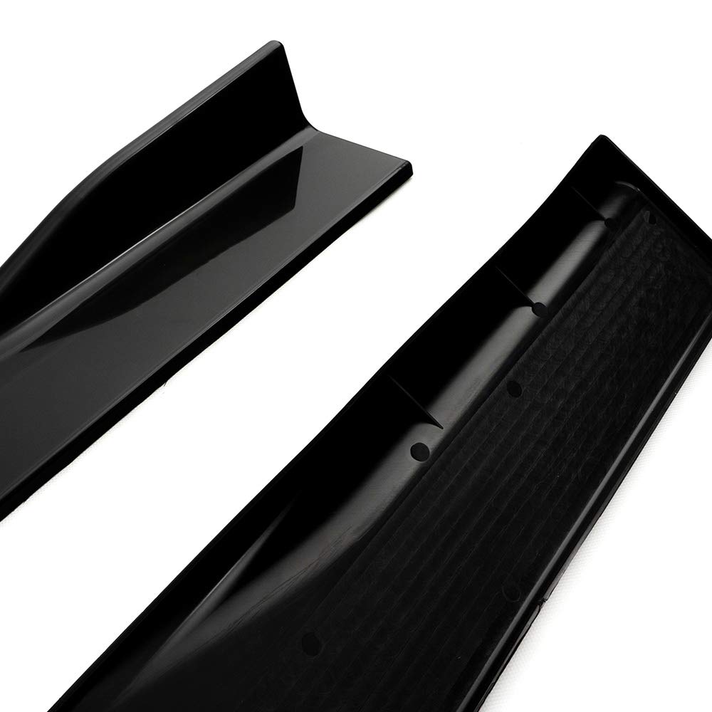 Universal 2 Meters / 76.7 Inch Side Skirt Extensions Rocker Panel Splitters Lip Kit