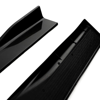 Universal 2 Meters / 76.7 Inch Side Skirt Extensions Rocker Panel Splitters Lip Kit