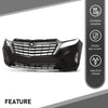 G-PLUS Front Upper + Lower Bumper Cover + Grills + Skid Plate + Fog Light + Tow Hook Compatible with Chevy Equinox 2022 2023 Front Bumper Cover Kit Grilles, Black