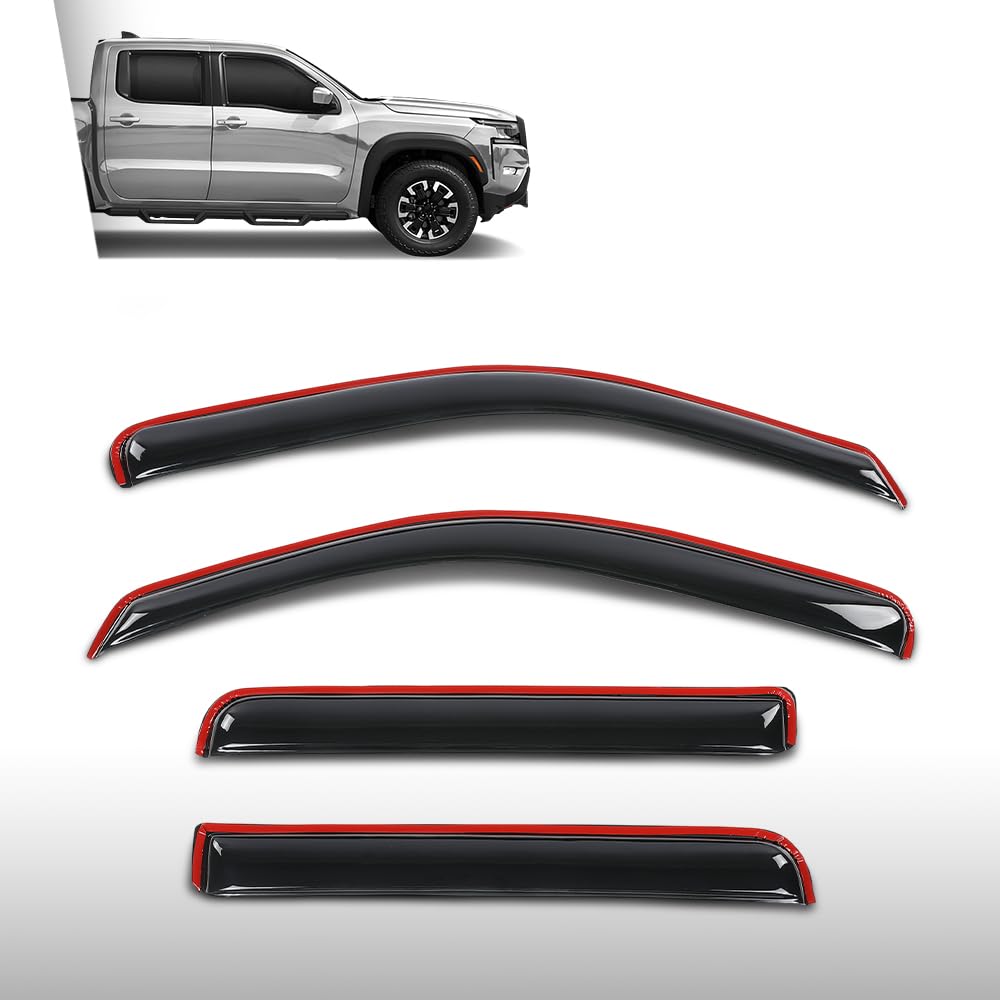 G-PLUS in-Channel Auto Vent Window Visors 4pcs Compatible with Nissan Frontier Crew Cab 2022-2025 in-Channel Rain Guards Smoky