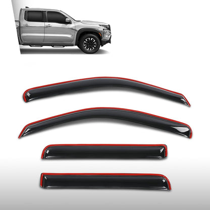 G-PLUS in-Channel Auto Vent Window Visors 4pcs Compatible with Nissan Frontier Crew Cab 2022-2025 in-Channel Rain Guards Smoky