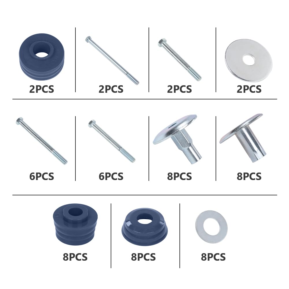G-PLUS Body Cab Mount Bushing Kit Compatible with Ford F250 F350 Super Duty 2WD and 4WD 2008-2016 KF04060BK Blue