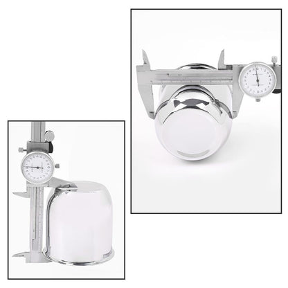 G-PLUS 4pcs Chrome Wheel Center Cap Fit for 3 1/4", 3.25" Trailer Rims Center Bore Light Scratch [Center Bore Dimensions: 3.25", 3 1/4" & Overall Cap Tall: 3.40" & Center Decal: 1.75"]
