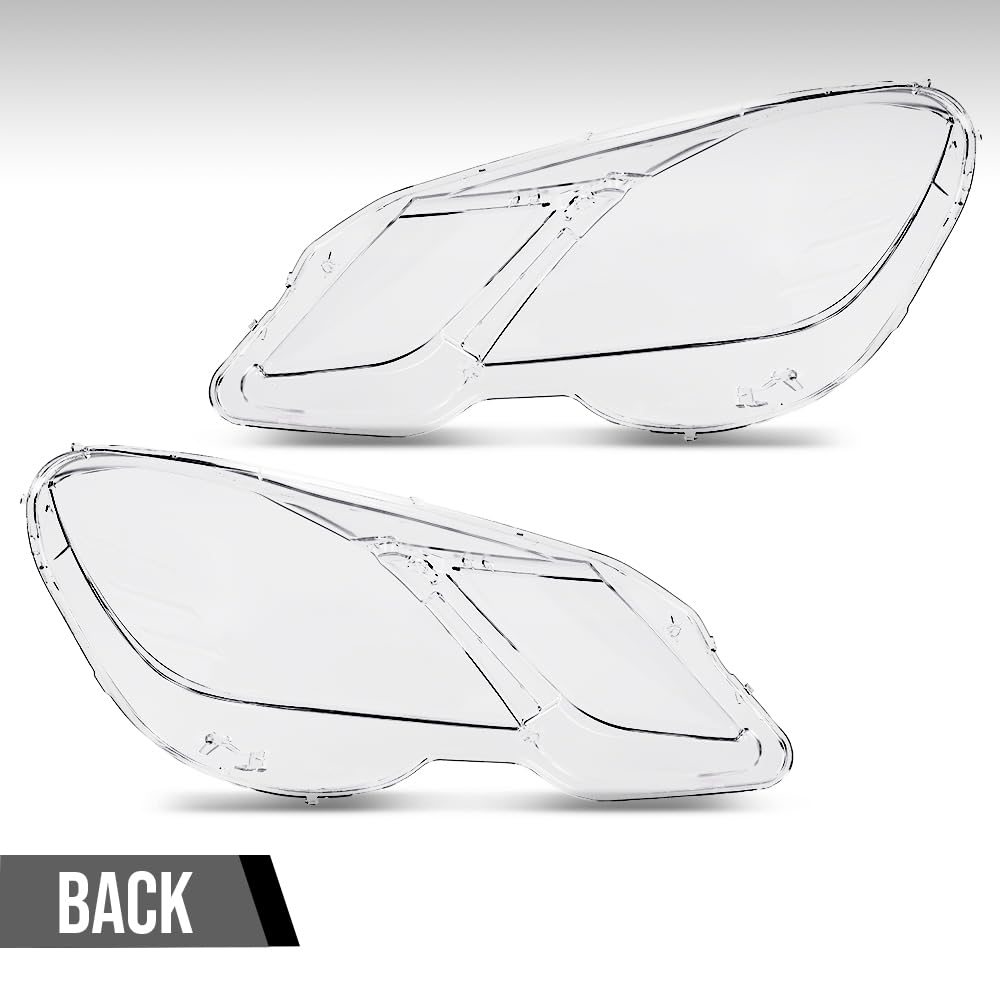 G-PLUS Headlight Lens Cover Compatible with Benz E-Class W212 E350 E500 E63 2009 2010 2011 2012 2013 (Only for 4-Door) Left & Right Side A2128209661, A2128209561 Front Headlamp Lens Cover Clear