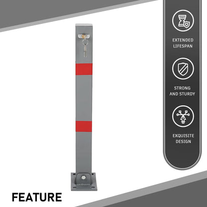 G-PLUS Folding Parking Barrier Lockable Car Bollard Driveway Car Safety Security Post