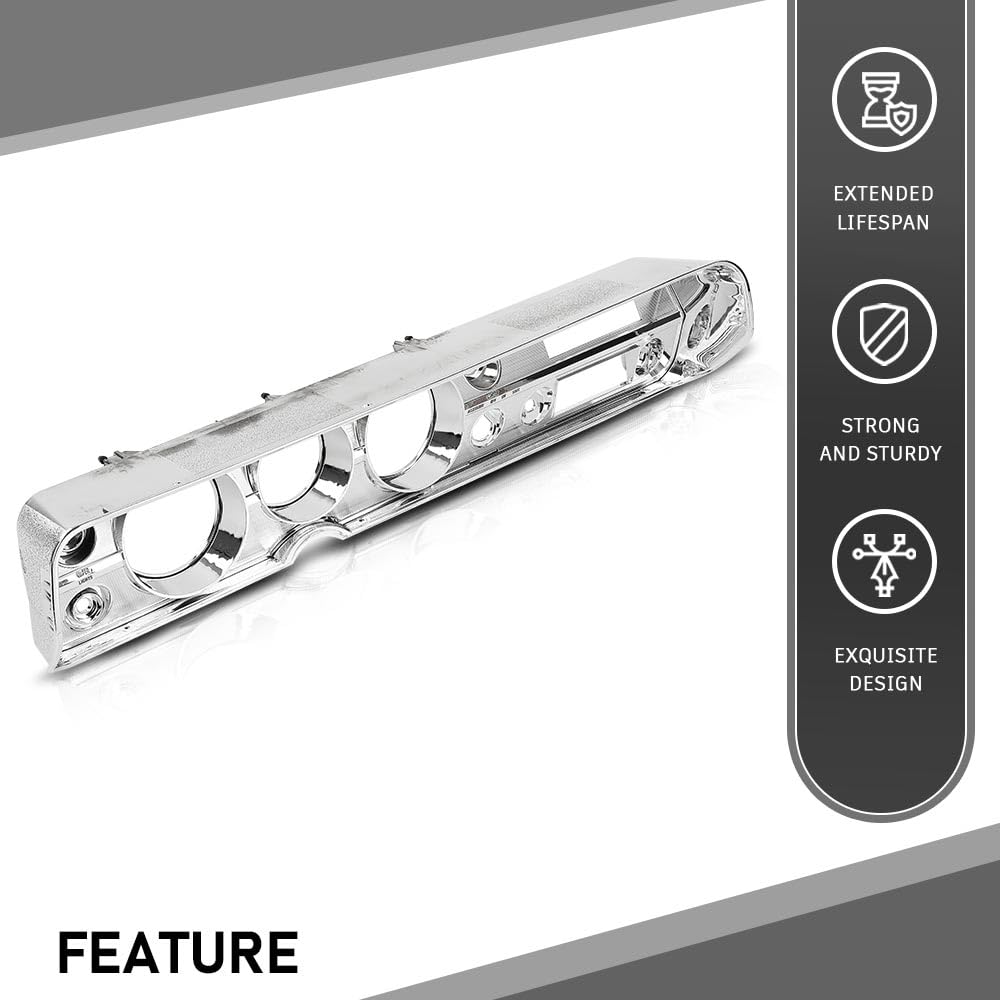 G-PLUS Dash Bezel Compatible with 1965 Chevy Chevelle El Camino with A/C Silver