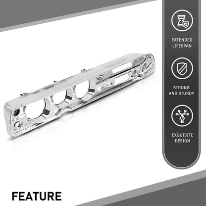 G-PLUS Dash Bezel Compatible with 1965 Chevy Chevelle El Camino with A/C Silver