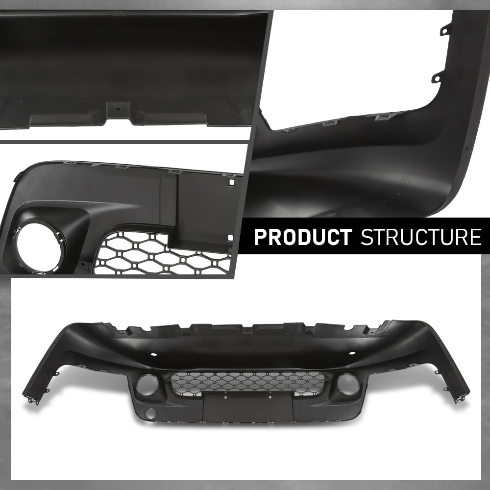 G-PLUS Front Lower Bumper Cover Compatible with Jeep Renegade 2019-2023, Fit Models w/o Parking Aid Sensor Holes, 6VZ71LXHAA, CH1015139, Primed Black
