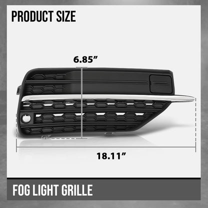 G-PLUS Front Right Fog Light Hole Cover Compatible with Volvo XC90 2016 2017 2018 2019 313830457, VO1039108 Chrome Black