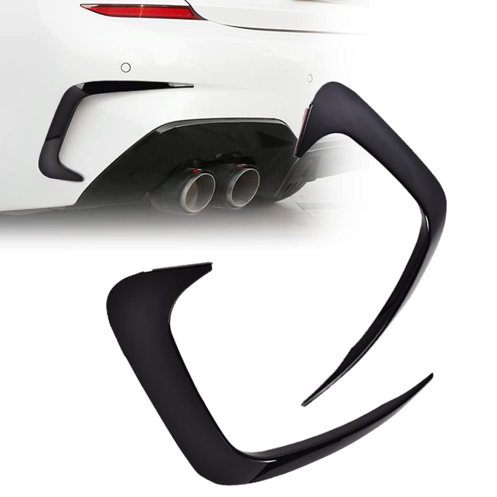 G-PLUS Rear Bumper Spoiler Air Vent Trim Cover Replacement for 2019-2021Bmw 3 Series G20 (Glossy Black)