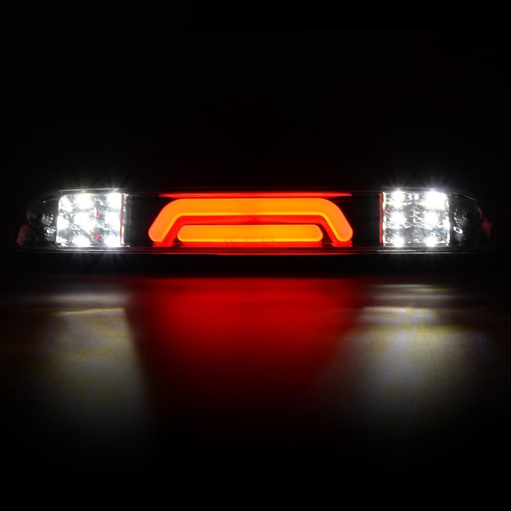 G-PLUS LED Third Brake Light Compatible with Ford F250 F350 F450 F550 Super Duty 1999-2016, 3rd High Mount Stop Lamp, Clear Lens Chrome Housing, YC3Z13A613BA CC3Z13A613B