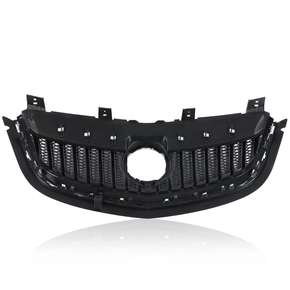 G-PLUS Front Bumper Grille Radiator Gloss Grid Grill Compatible with Buick Envision 2015 2016 2017 Black Mesh Grille