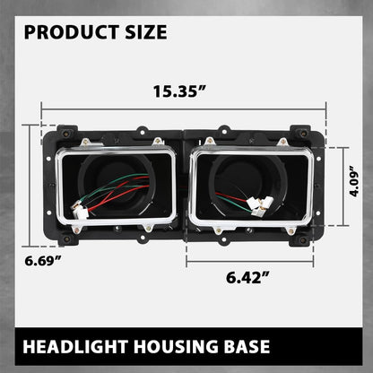 G-PLUS Headlight Housing Base Compatible with Freightliner FLD 112 120 Truck 1989-2003 Black 2Pcs A0615605002, A0615605003