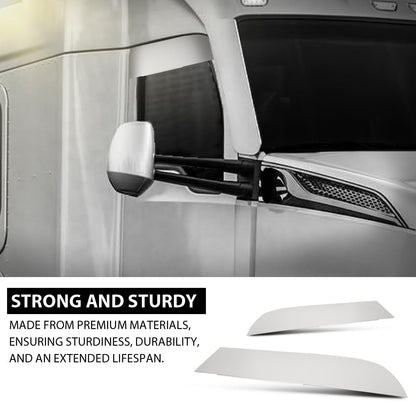 G-PLUS 8" Chopped Top Window Trim Pair, Compatible with Kenworth T680 & T880 Trucks 2013+, Stainless Steel
