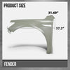 G-PLUS Front Left Driver Side Fender Assembly 1 Pc Compatible with Buick LaCrosse 2017 2018 2019 GM1240397, 26243592 Grey