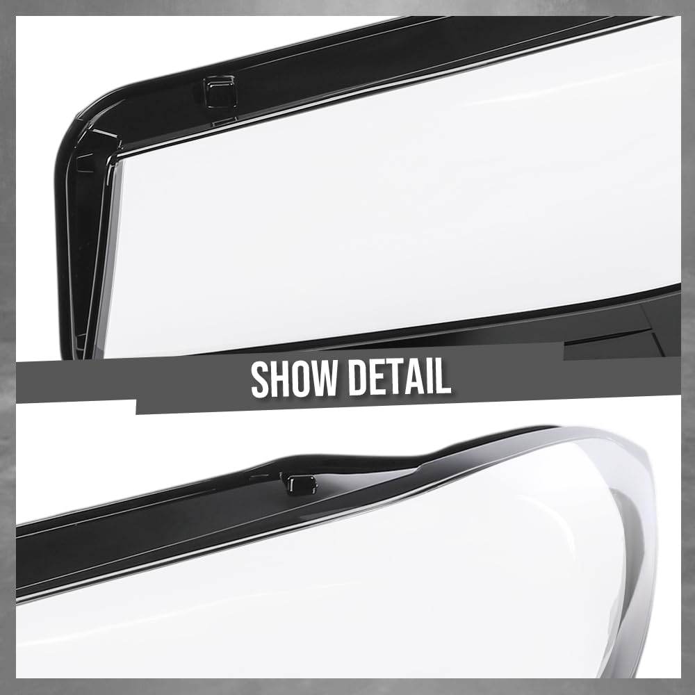 G-PLUS Headlight Lens Cover+Sealant Glue Compatible with BMW 3 Series G20 G21 2023-2024 Left & Right Pair Front Headlamp Lens Cover Clear