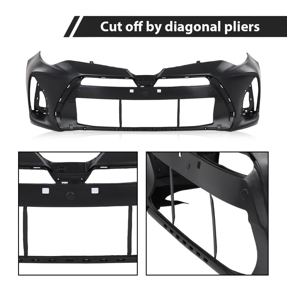 G-PLUS Primered Front Bumper Cover Fascia Compatible with Toyota Corolla Sedan 4-Door SE & XSE Models Only 2017 2018 2019, TO1000424, 191275425794