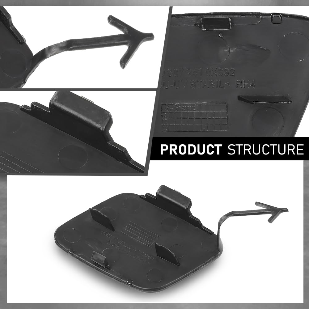 G-PLUS Right Front Tow Hook Hole Cover Cap, Compatible with Audi Q7 2017 2018 2019, Passenger Side, 4M0807241B4W3
