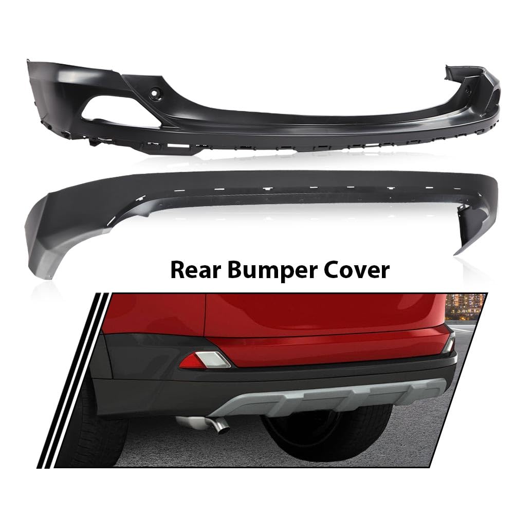 G-PLUS Rear Upper and Lower Bumper Covers Compatible with 2016-2018 Toyota RAV4 521690R010, TO1115106, 521590R914, TO1114102