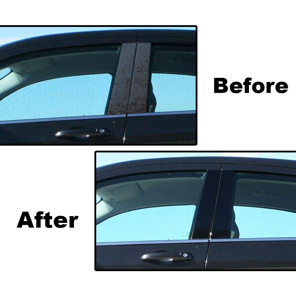 G-PLUS Window Pillar Posts Molding Trim Compatible with 1997-2003 Ford F150 SUPERCREW/Crew/Harley Pillar Posts Set Door Trim Mirror Cover 4 PCS