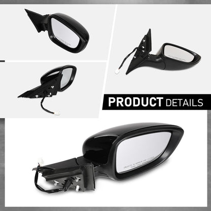 G-PLUS Power Mirror Driver and Passenger Side Compatible with Honda Accord Sedan 2018-2022 1.5L HO1320328 HO1321328 76208TVAA02 76258TVAA02 Glossy Black 3-Pin Manual Folding