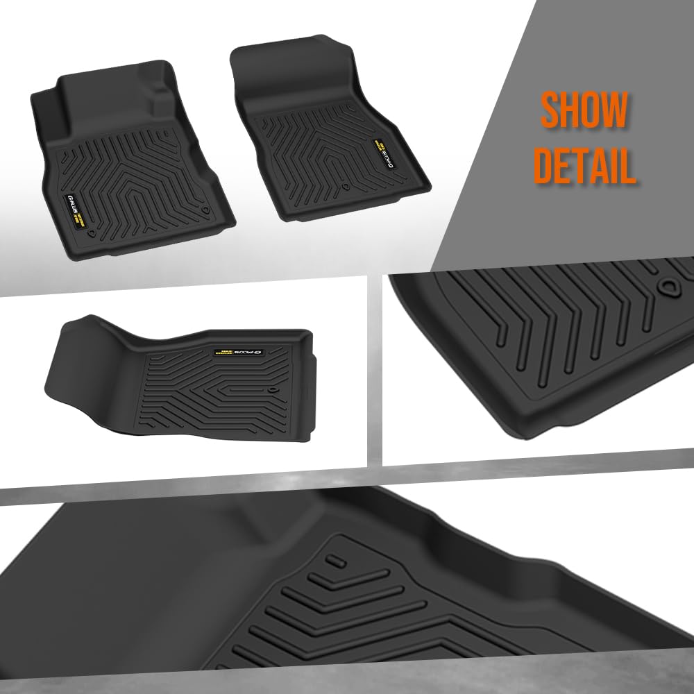 G-PLUS Floor Mats Cargo Liner Compatible with Nissan Kicks 2018 2019 2020 2021 2022 2023 2024 All Weather Custom Fit Full Cover Protection TPE Floor Cargo Liners 1st & 2nd Row,3PCS Black