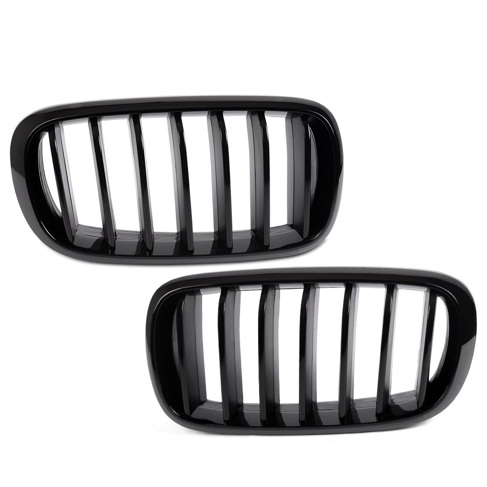 Gloss Black Front Bumper Hood Kidney Grille Grill Replacement For BMW F15 X5 F16 X6 X Series 2014 2015 2016