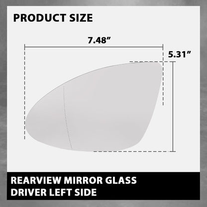 G-PLUS Left Rear View Mirror Glass, Compatible with Porsche Cayenne 2011-2017 with Heat, Driver Side, 958-731-521-20, 95873152121, 95873152120