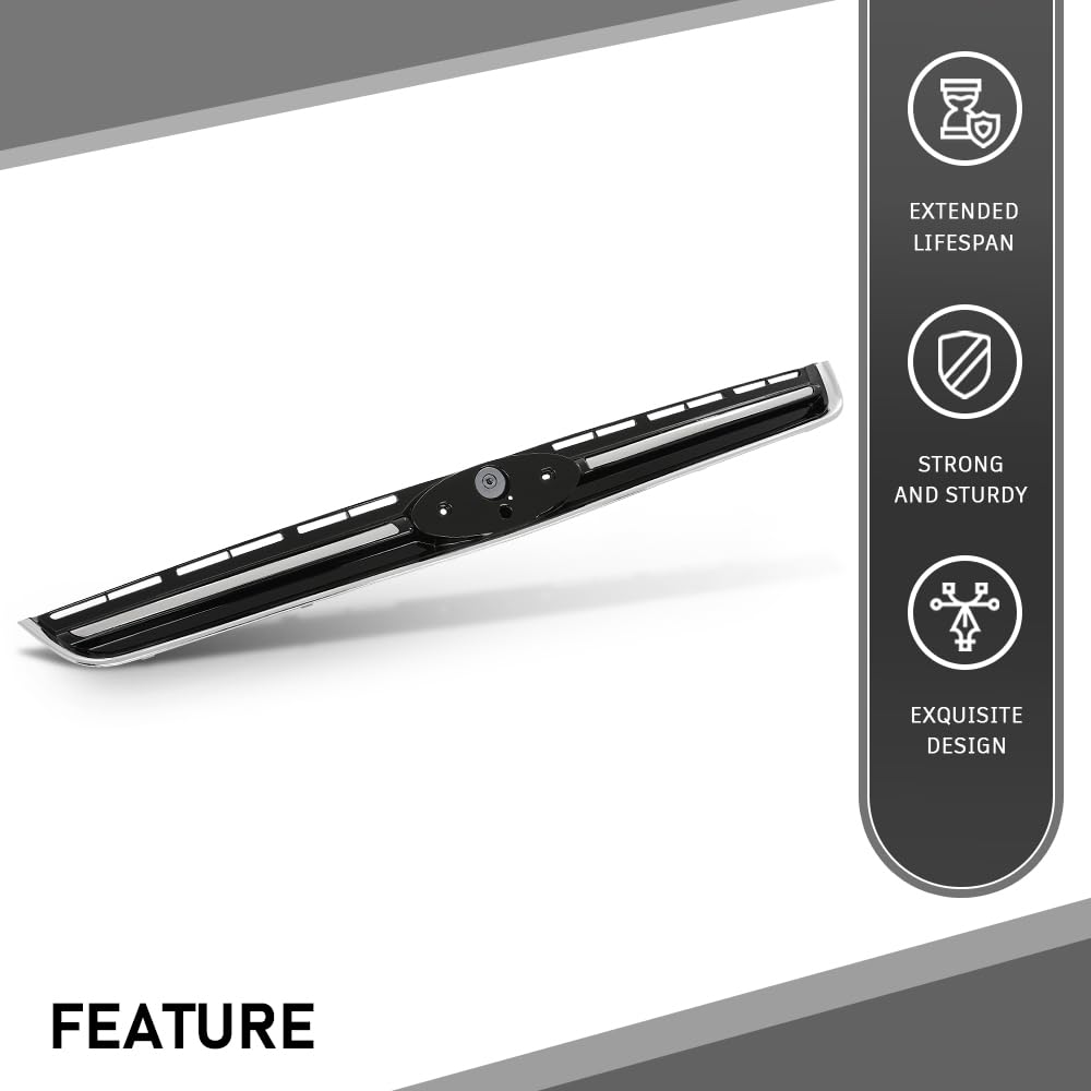 G-PLUS Front Upper Bumper Grille Grill W/Chrome Molding, Compatible with Ford Esacpe 2013-2016, CJ5Z8200DD, FO1200541