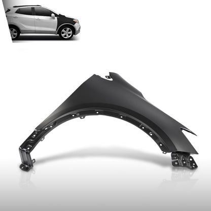 G-PLUS Front Fender RH Right Passenger Side Compatible with Buick Encore (submodel: Base, Convenience, Leather, Premium) 2013-2016 without Turn Signal Light Hole 95031570, GM1241382 Black