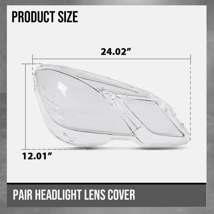 G-PLUS Headlight Lens Cover Compatible with Benz E-Class W212 E350 E500 E63 2009 2010 2011 2012 2013 (Only for 4-Door) Left & Right Side A2128209661, A2128209561 Front Headlamp Lens Cover Clear