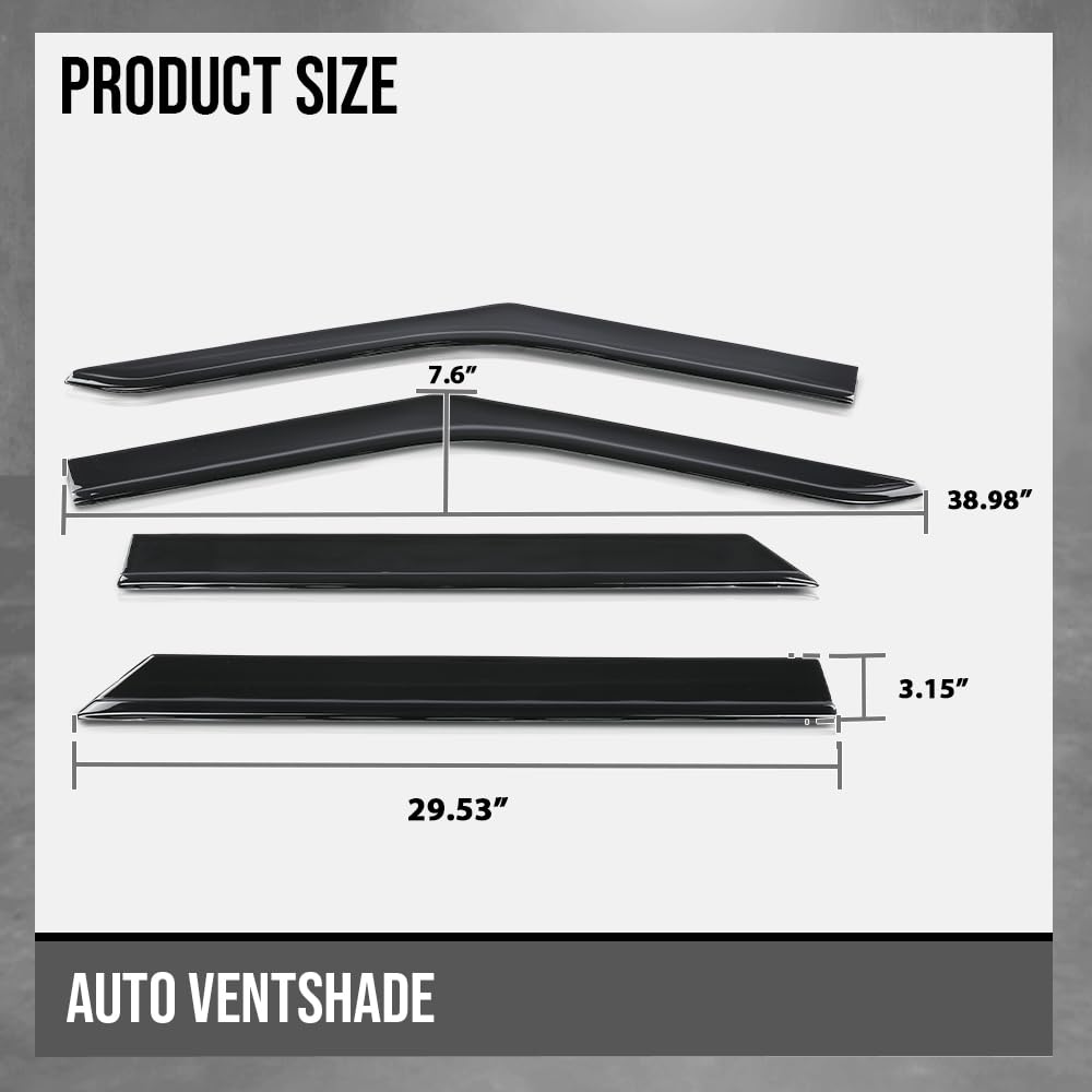 G-PLUS Outside Low Profile Rain Guards 4PCS Compatible with Ford Explorer 2020-2025 Out-Channel Window Vent Wind Deflectors Visors Shades Smoke