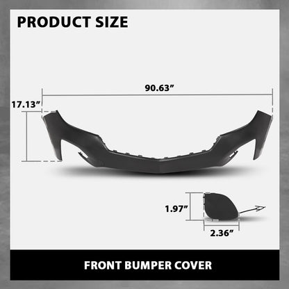 G-PLUS Front Bumper Cover, Compatible with Chevy Equinox 2022-2023 W/o Sensors, 84911082