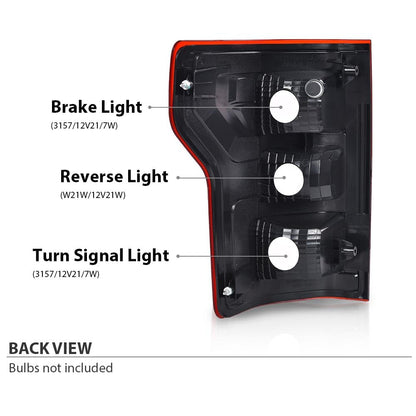 G-PLUS Rear Tail Lamp Lights Pair W/o Bulbs and Wiring Harness Compatible with Ford F150 2018 2019 2020 JL3Z13405H, JL3Z13404H,Red Lens Chrome Housing LH&RH Rear Brake Lamps Assembly